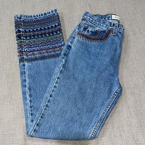 90s Vintage Gap Mid High Rise Medium Wash Embellished Boot Cut Jeans Sz 4